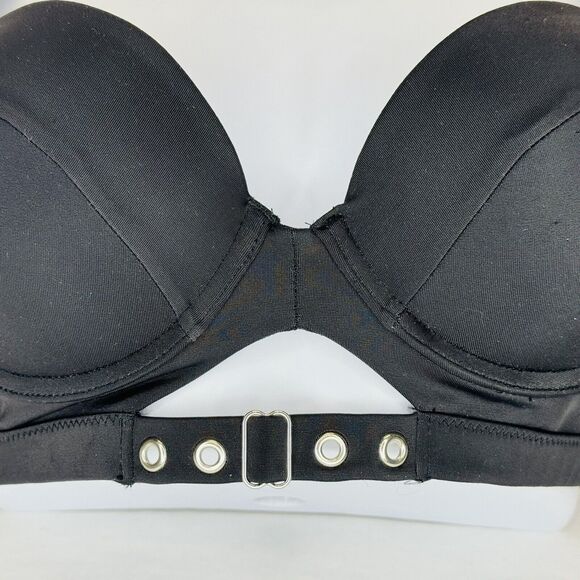 La Senza Swim Suit Bikini Top Push Up Black 34B Wide Adjustable Strap NEW w/Tags - Picture 2 of 15